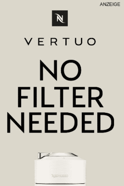 Onlineshop Werbung Vertuo No Filter Needed
